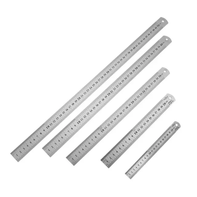 Stainless Steel Metal Straight Ruler Double Sided Ruler Precision Measuring Tool