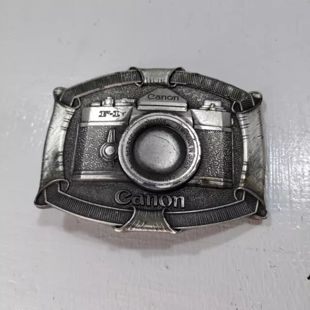 Canon F-1 AE-1 Vintage Belt Buckle by Lewis Buckles Chicago Il. Vintage Camera