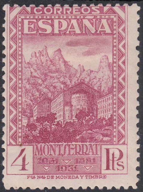 España 1931 Ed. 647 * 4 pesetas lila Montserrat Spain (ref#14492)