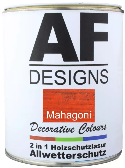 Colorante Legno Mogano per Esterno 2in1 Vernice Protezione Legno Langzeitschutz