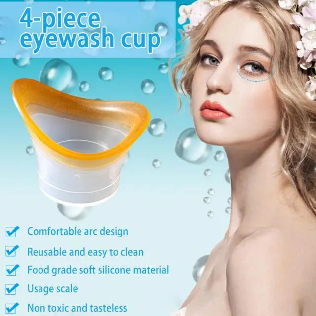 4 un. taza de lavado de ojos de silicona resoluble taza de baño de ojos suave] lavado I8Y5