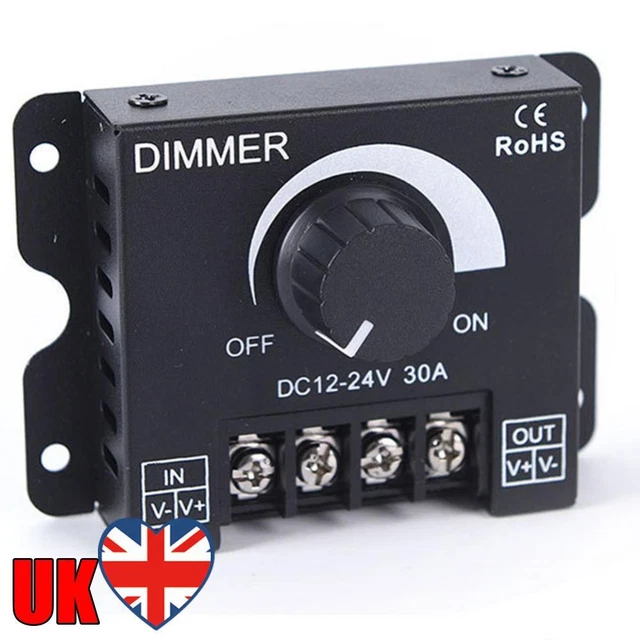LED DIMMER SWITCH 30A DC12V 24V 360W LED Light Strip Dimmer for LED ...