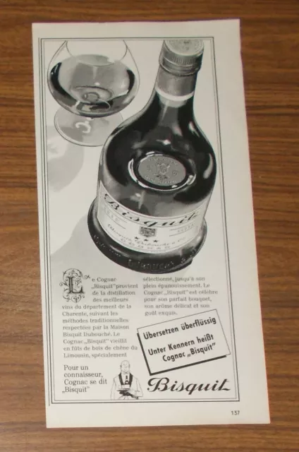 Seltene Werbung BISQUIT - Unter Kennern heiß Cognac "Bisquit" 1967