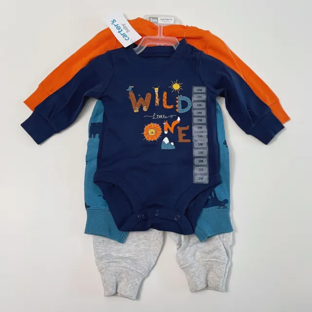 Carters Baby Boy Bodysuit Set 4pack Long Sleeve Outfit Set Size 3 Months