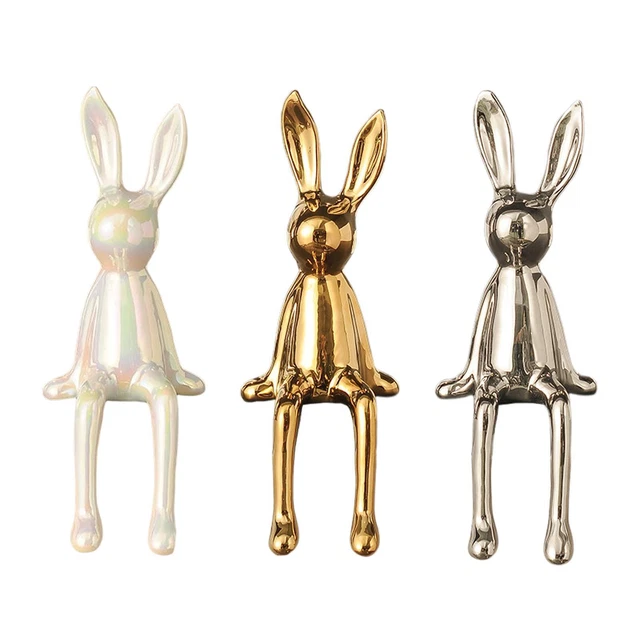 Statues de lapin Centre de table Ornement Artisanat en céramique Figurines