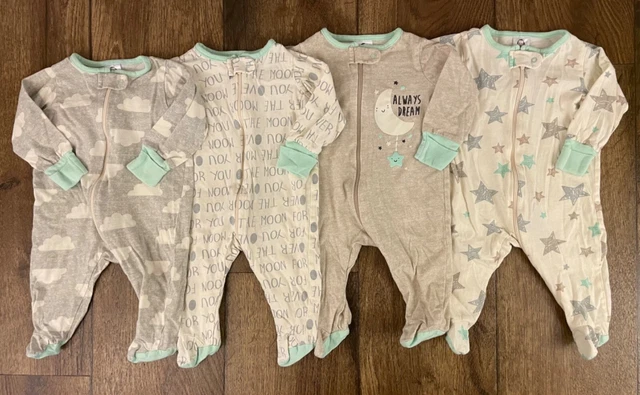 Baby Boy 0/3 Mo Footed Sleeper Pajama Clothes Lot Bundle Gender Neutral Zipper