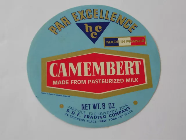 étiquette de fromage camembert par Exellence  HCC