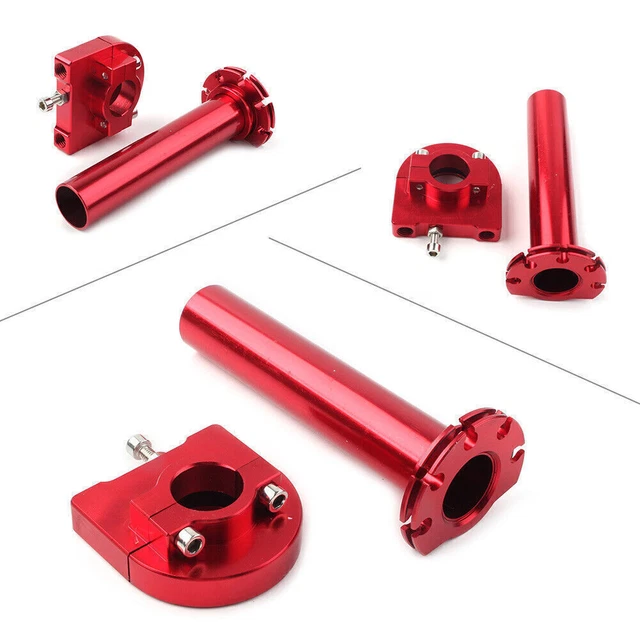 7/8in Turn Twist Throttle Handle Bar Throttle Tube for Motorcycle Universal RED