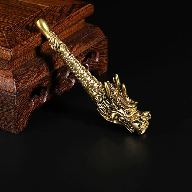 Brass Handmade Hitter Dragon Metal Smoking Pipe Tobacco Herb Cigarette Holder