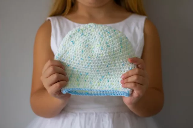 Bébé unisexe chapeau crochet main tricot fil acrylique 0-3 mois