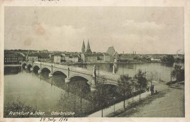 723388) AK Oderbrücke Frankfurt Oder gelaufen um 1915