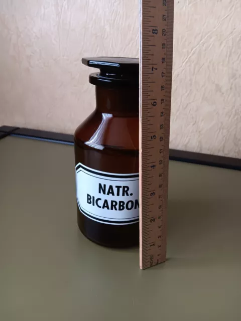 Alte Apotheken-Flasche Standgefäß 500 ml Weithals, Glas-Schliffstopfen @ Vintage