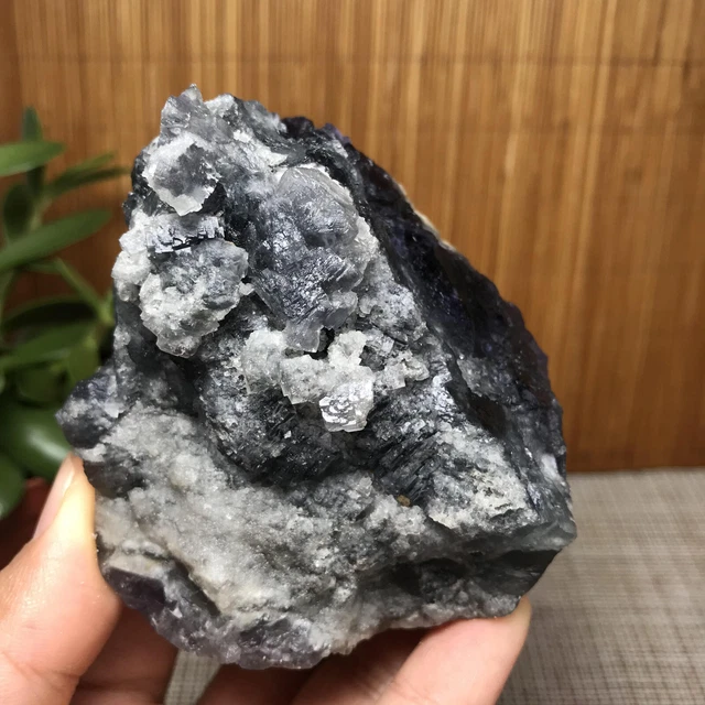314g NATURAL dark green Cubic FLUORITE Crystal Cluster specimen 83mm A1599