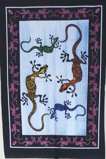 Tapestry Indian Handmade Wall Lizard Print Wall Hanging Poster Home Decor Throw