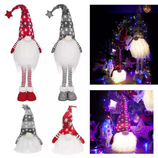Christmas Gnome LED Light Up Gonk Dwarf Elf Xmas House Decoration Ornaments Gift