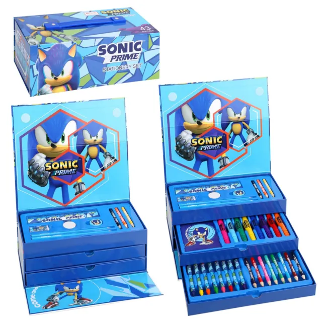 Sonic 43pcs Kids Colouring Art Set Watercolour Felt Tip Pens Crayons