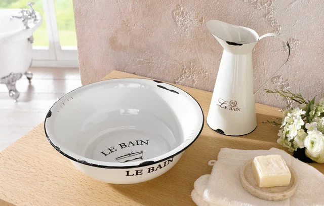 Salvare Set 2x Waschschüssel " le Bain ", Nostalgico, Lucido Keramiküberzug
