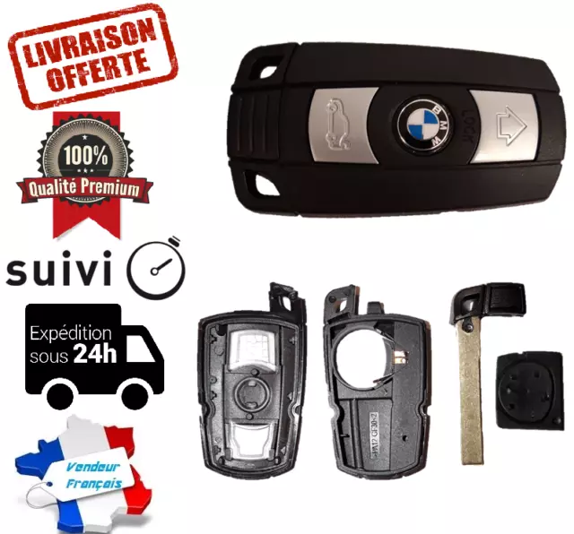 COQUE Clé BOITIER Télécommande 3 Bouton BMW E81 E82 E87 E88 E90 E91 E92 E93 Neuf