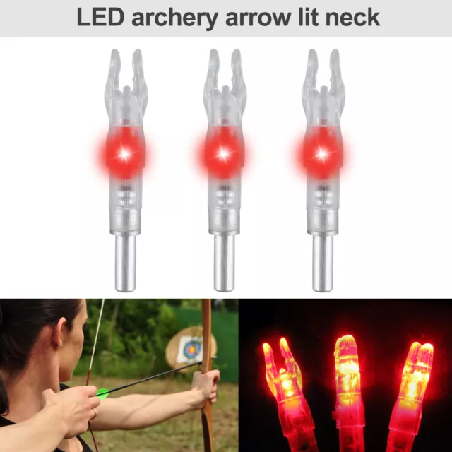 6/12Pc Automatic LED Shooting Archery Arrows Lighted Nocks 6.2mm Arrow Nock Tail 2