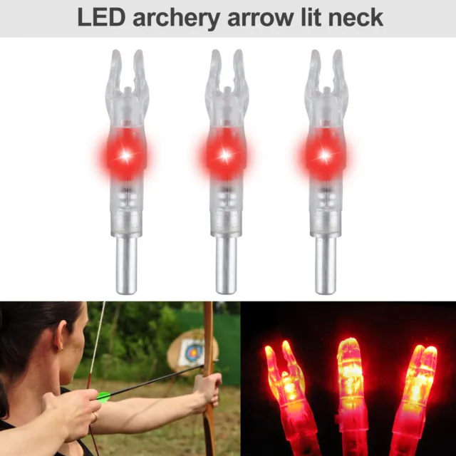 6/12x Automatic Led Lighted Nocks Shooting Archery Arrows 6.2mm Arrow Nock Tail 3