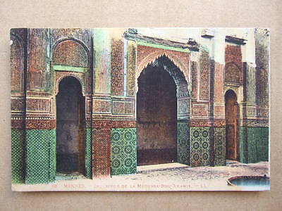 Cpa (Maroc) Meknes, Interieur De La Medersa Bou Anania. Timbree 1930