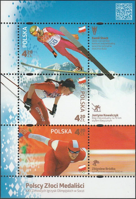Poland 2014 - Polish Gold Medalists - Fi bl 260 MNH**