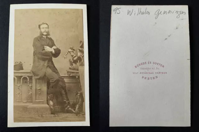 Pesten, Wilhelm von Gemmingen  Vintage albumen print CDV.