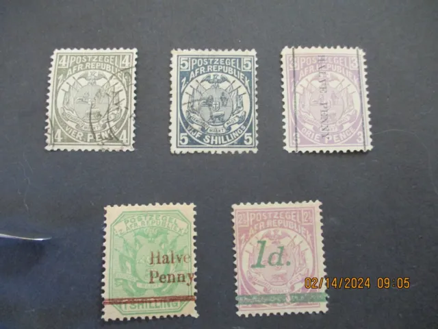 1885-1895 TRANSVAAL SOUTH AFRICA MINT MH & 1 Used STAMP LOT