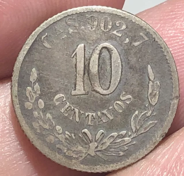 MEXICO GUADALAJARA KM403.4 10 Centavos 1888 GaS Silver