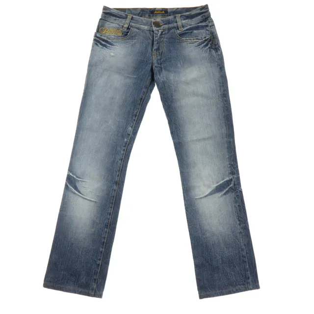 Killah Straight Jeans Womens 27 Low Rise Distressed Medium Blue Denim