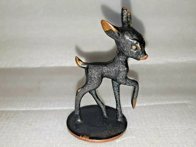 Vtg Hakuli Israel Israeli  Bronze Bambi Figura 50'S Kenya Tax & Signed