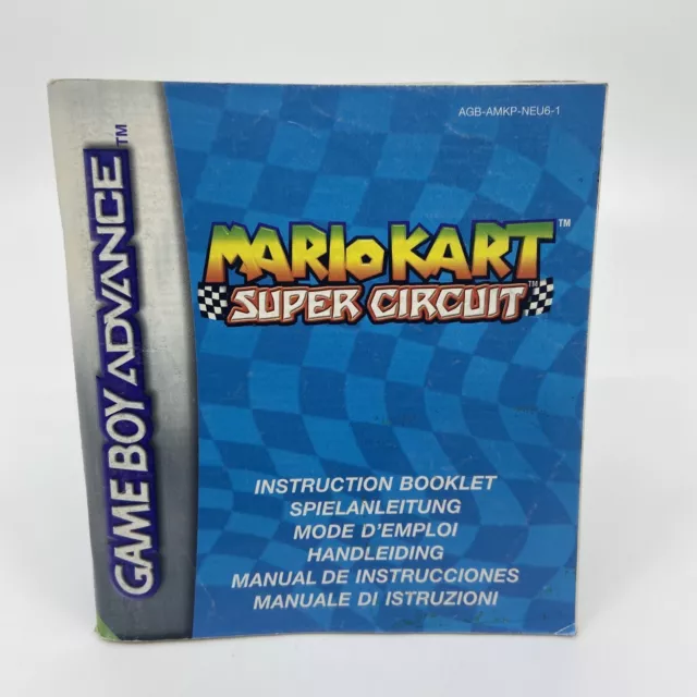 Manual Nintendo Game Boy Advance GBA Mario Kart Super Circuit Very Good Mint -