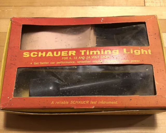 VTG Schauer 6, 12, 24 Volt Timing Light Model A-8290 FREE S&H USA COLLECTIBLE