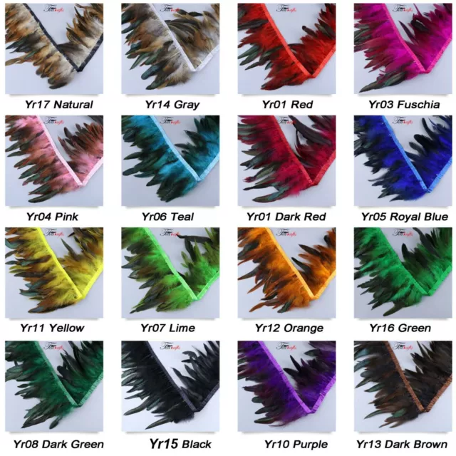 Wholesale* Rooster/Hen/Hackle/Chick Feather Fringe trim Fascinator Material #Yr 2