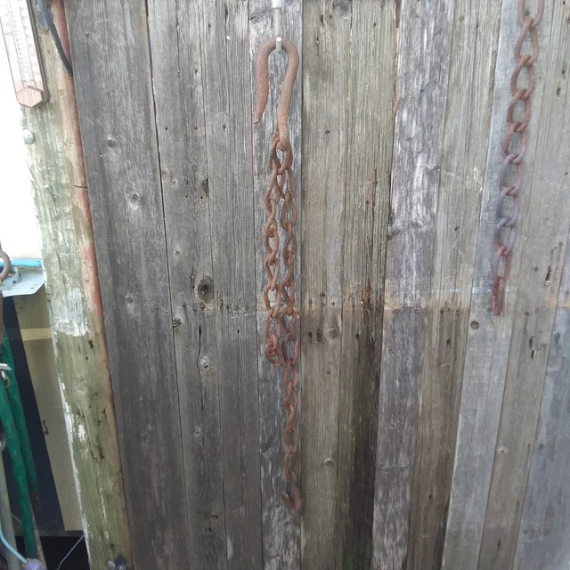 Antique Hand Forged Chains Hooks Primitive Cauldron Hook Holder PRICE-CUT/HALF