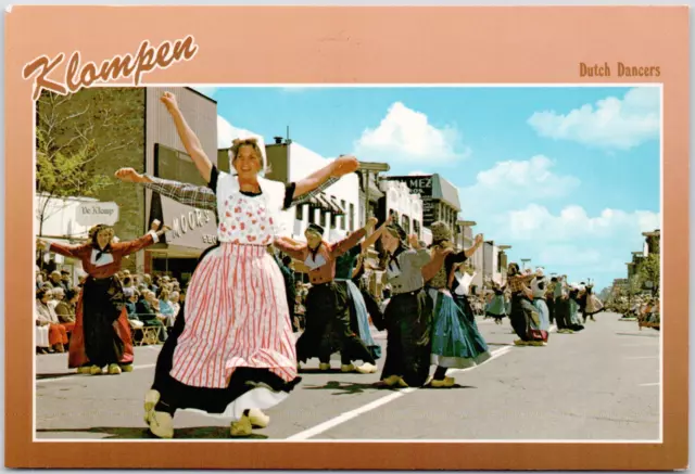 Klompen Dancers Women Dutch Holland Michigan MI Tulip Time USA Vintage Postcard
