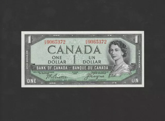 1954 Bank of Canada $1 "DEVIL'S FACE" Special H/A Prefix CH UNC+ Beattie - Coyne