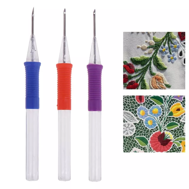 DIY Embroidery Pen Hand Embroidery Needle Weaving Tool Punch Needle Craft NTBWR
