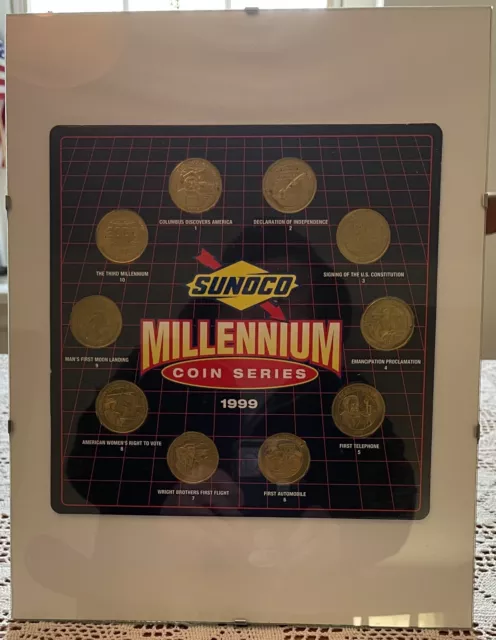 1999 SUNOCO Millennium Coin Series COMPLETE SET-NEW in Box-Excellent-10 Coins