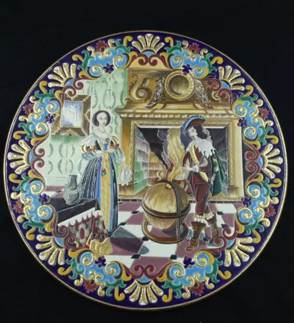 Grand plat émaux de longwy assiette murale P. Mignon hors série