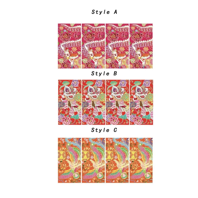 36 Enveloppes Rouges Traditionnelles Chinoises – Pour Nouvel An, Mariage, Cadeaux, 17x9 Cm - 8