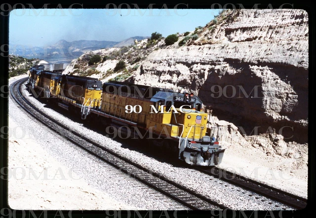 UNION PACIFIC-UPRR EMD SD40-2 #3611. Cajon Pass (CA). Original Slide 1985.