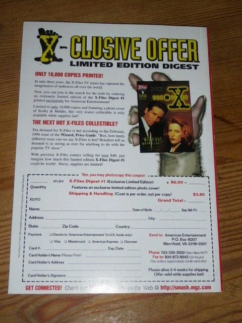 THE X FILES, Vol. 1 #2 (1996) TOPPS COMICS Pristine Condition Dead to the World 2