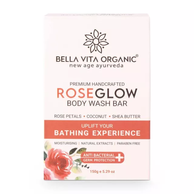 Bella Vita Savon nettoyant pour le corps Rose Glow biologique avec pétales...