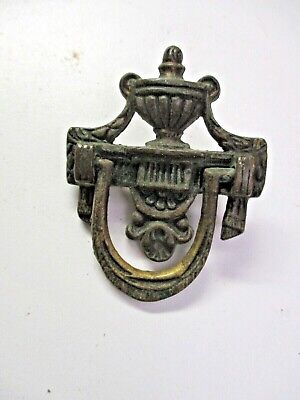 Victorian Urn Bail Drop Pull Handle Aged Dark Solid Cast Brass 2-3/16" Antique