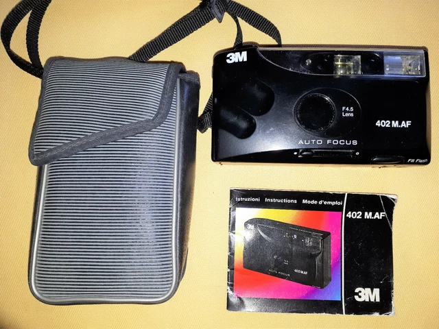 MACCHINA FOTOGRAFICA 3M 402 M.AF AUTO FOCUS RULLINO vintage custodia istruzioni