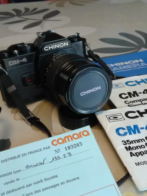 Appareil photo argentique CHINON CM-4 avec téléobjectif CHINON 135 TB état