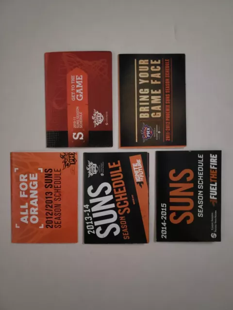 5 PHOENIX SUNS NBA basketball pocket schedule lot