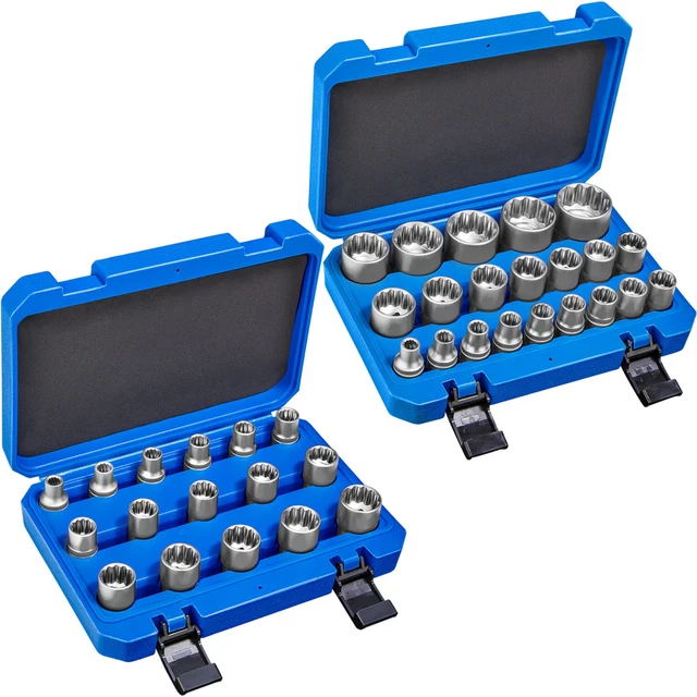 Steckschlüssel-Set 13-tlg, 3/8 Zoll Antrieb – Metrische Nüsse 7–19 Mm, Aus Chrom-Vanadium-Stahl