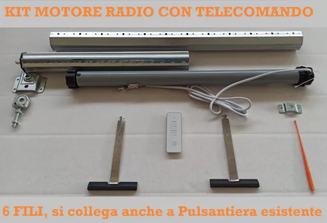 Motori tapparelle RADIO con Telecomando in Kit 40 kg RULLO REGOLABILE